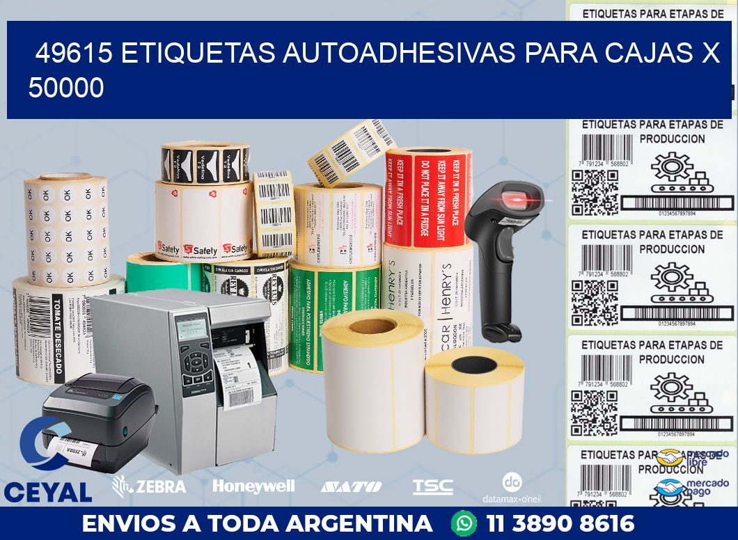 49615 ETIQUETAS AUTOADHESIVAS PARA CAJAS X 50000