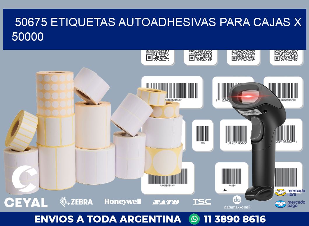 50675 ETIQUETAS AUTOADHESIVAS PARA CAJAS X 50000