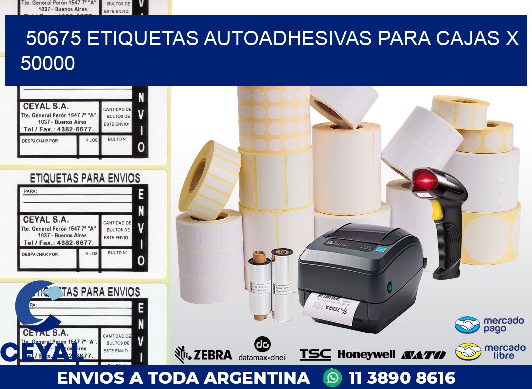 50675 ETIQUETAS AUTOADHESIVAS PARA CAJAS X 50000