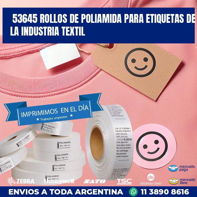 53645 ROLLOS DE POLIAMIDA PARA ETIQUETAS DE LA INDUSTRIA TEXTIL
