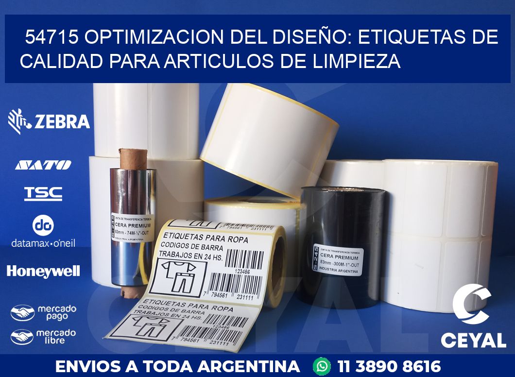 54715 OPTIMIZACION DEL DISEÑO: ETIQUETAS DE CALIDAD PARA ARTICULOS DE LIMPIEZA