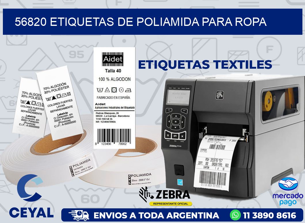 56820 ETIQUETAS DE POLIAMIDA PARA ROPA