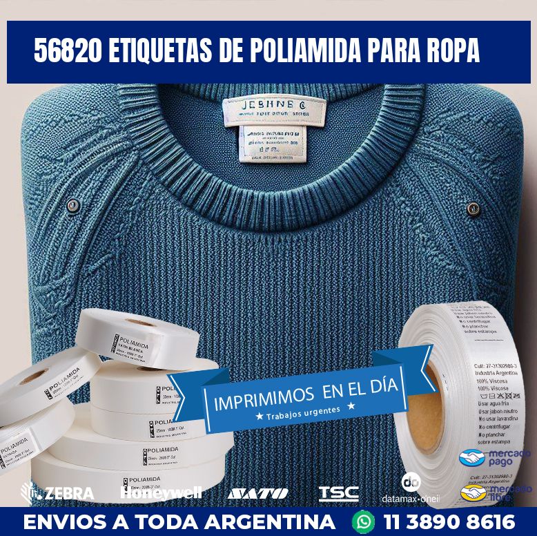 56820 ETIQUETAS DE POLIAMIDA PARA ROPA