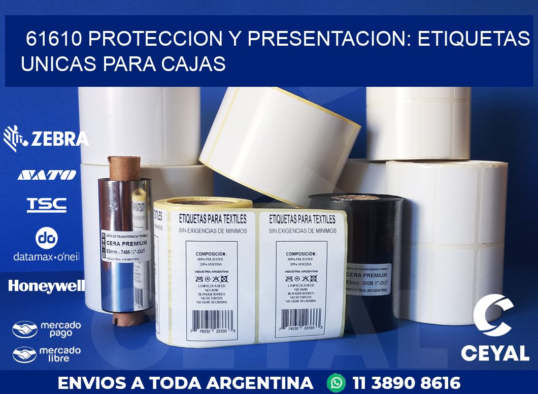 61610 PROTECCION Y PRESENTACION: ETIQUETAS UNICAS PARA CAJAS