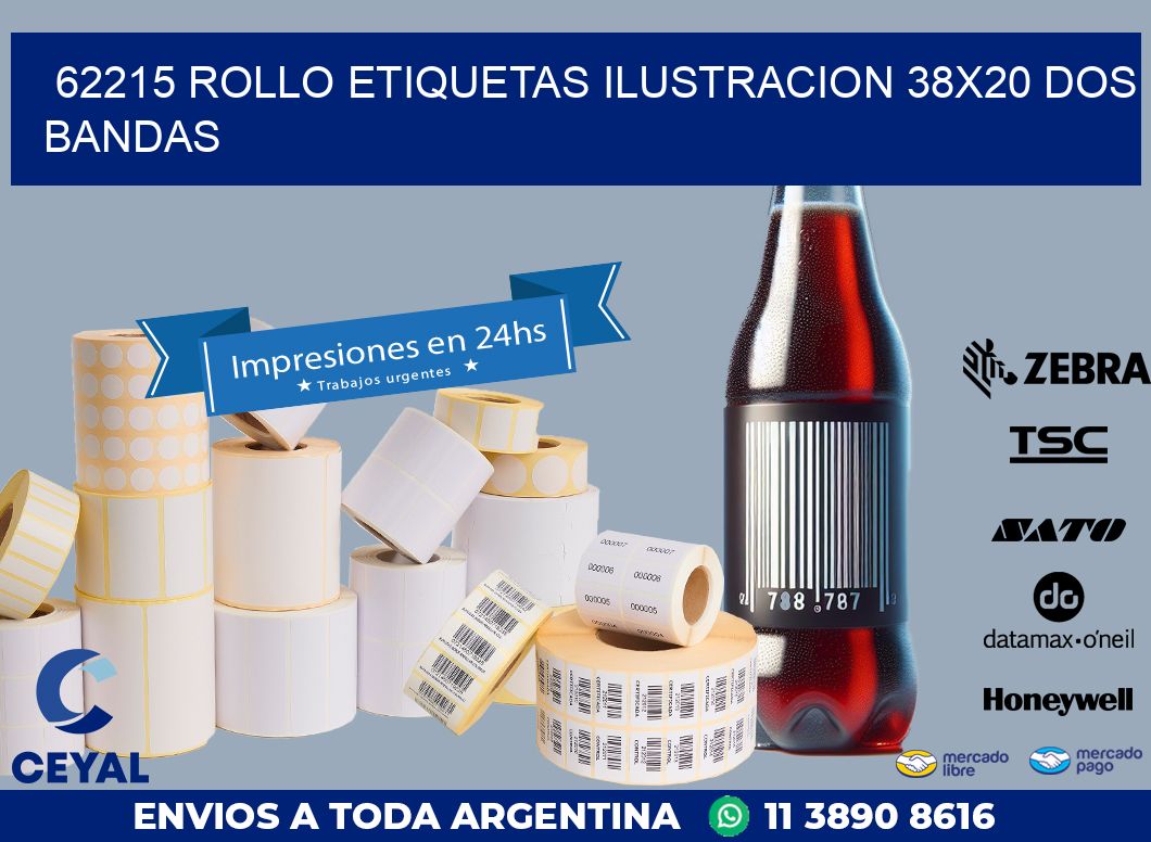62215 ROLLO ETIQUETAS ILUSTRACION 38X20 DOS BANDAS