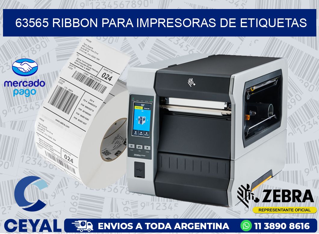 63565 RIBBON PARA IMPRESORAS DE ETIQUETAS
