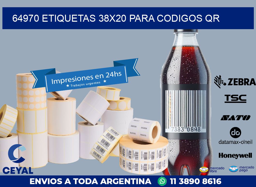 64970 ETIQUETAS 38X20 PARA CODIGOS QR