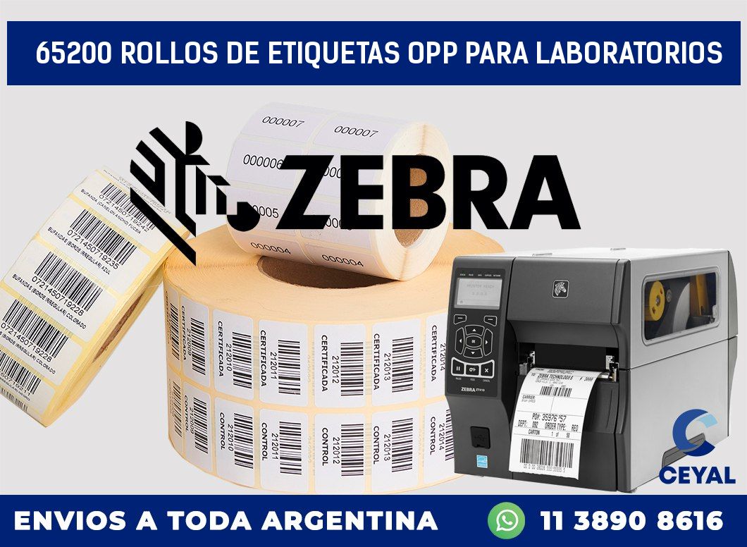 65200 ROLLOS DE ETIQUETAS OPP PARA LABORATORIOS