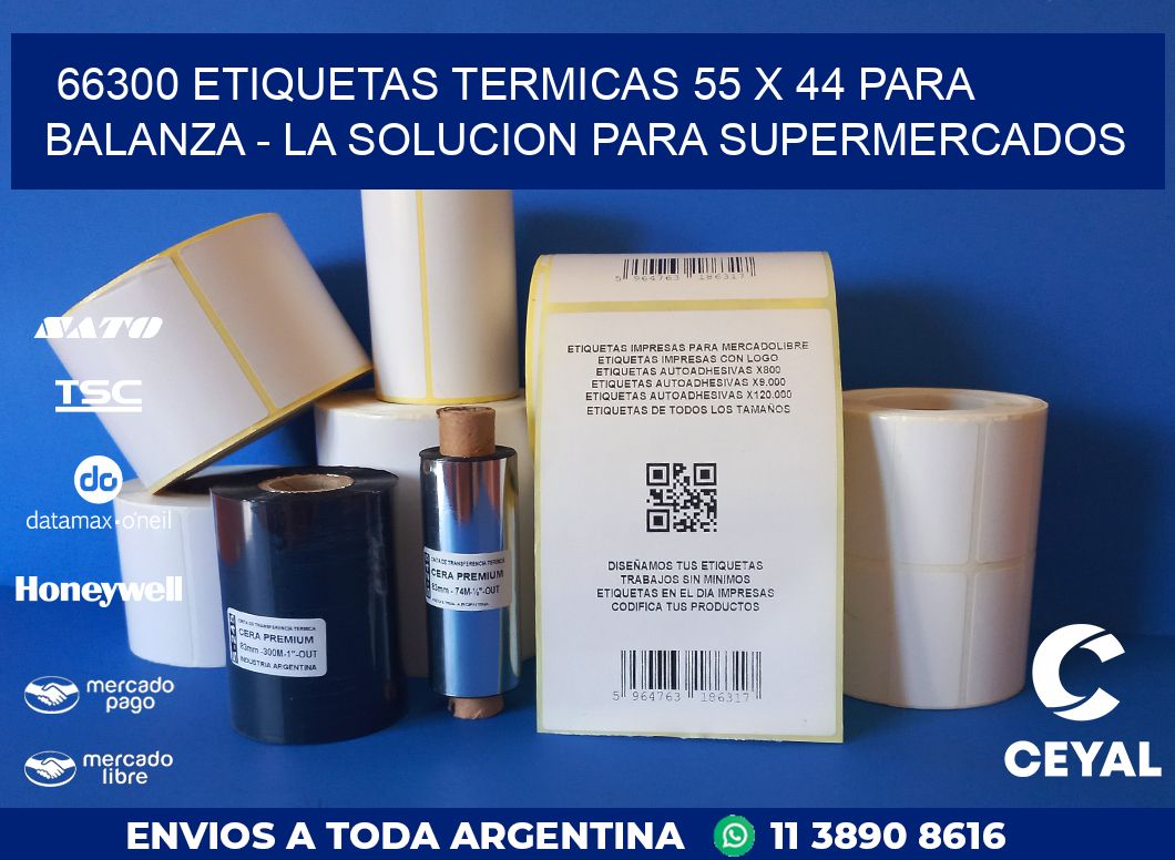 66300 ETIQUETAS TERMICAS 55 X 44 PARA BALANZA – LA SOLUCION PARA SUPERMERCADOS