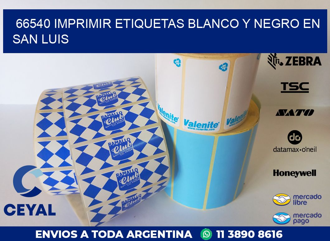 66540 IMPRIMIR ETIQUETAS BLANCO Y NEGRO EN SAN LUIS