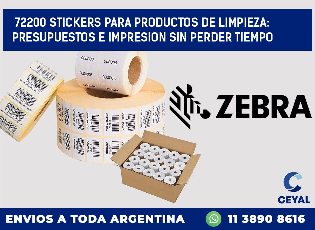 72200 STICKERS PARA PRODUCTOS DE LIMPIEZA: PRESUPUESTOS E IMPRESION SIN PERDER TIEMPO