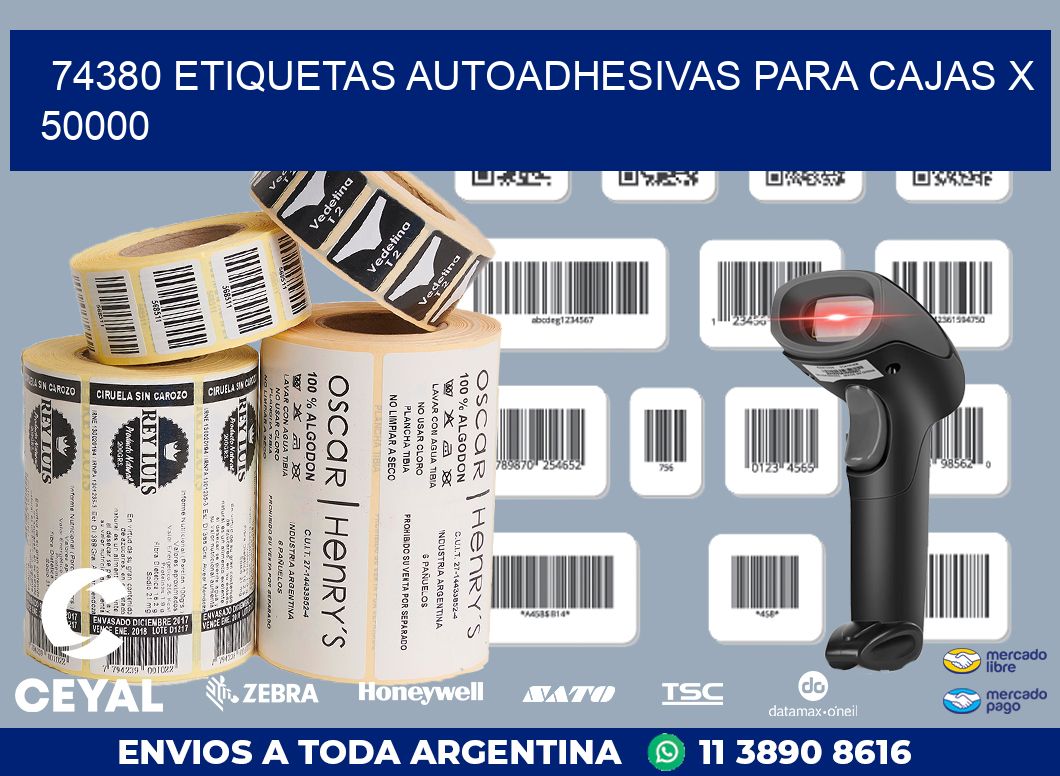 74380 ETIQUETAS AUTOADHESIVAS PARA CAJAS X 50000