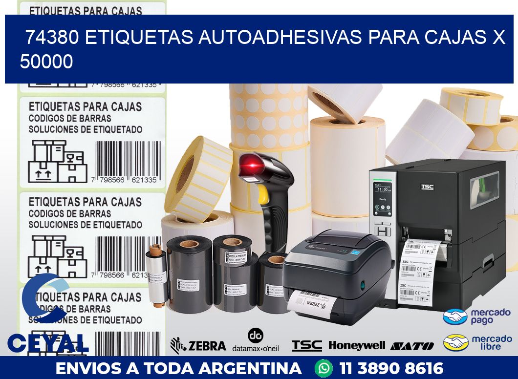 74380 ETIQUETAS AUTOADHESIVAS PARA CAJAS X 50000