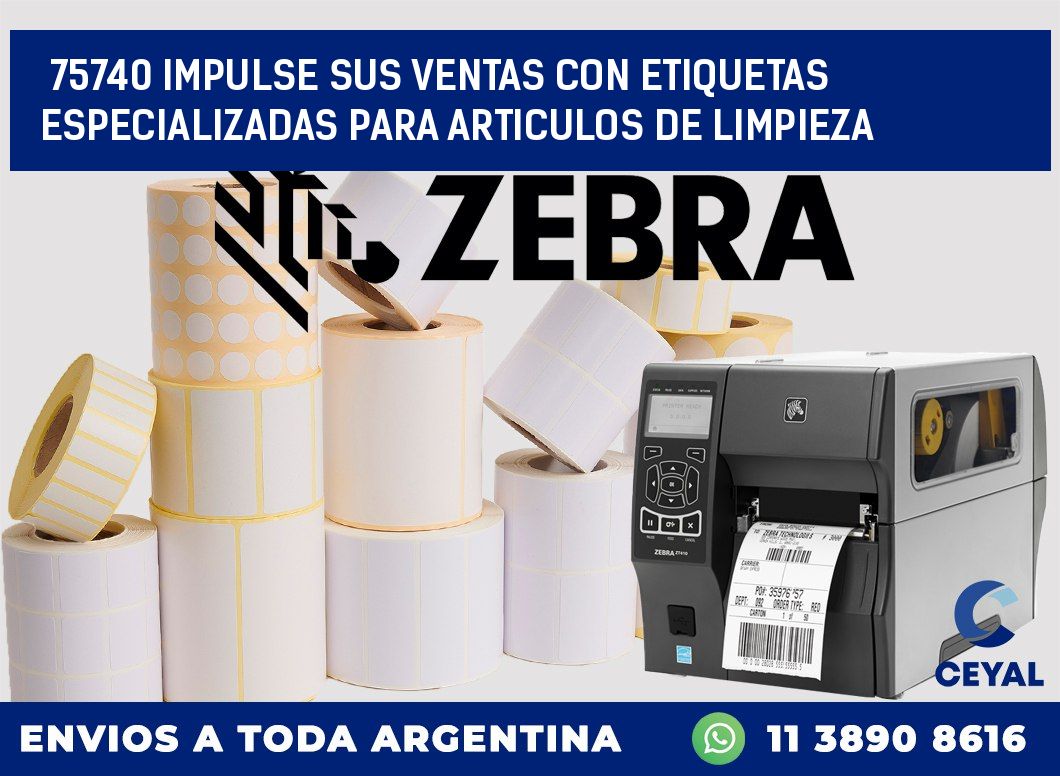 75740 IMPULSE SUS VENTAS CON ETIQUETAS ESPECIALIZADAS PARA ARTICULOS DE LIMPIEZA
