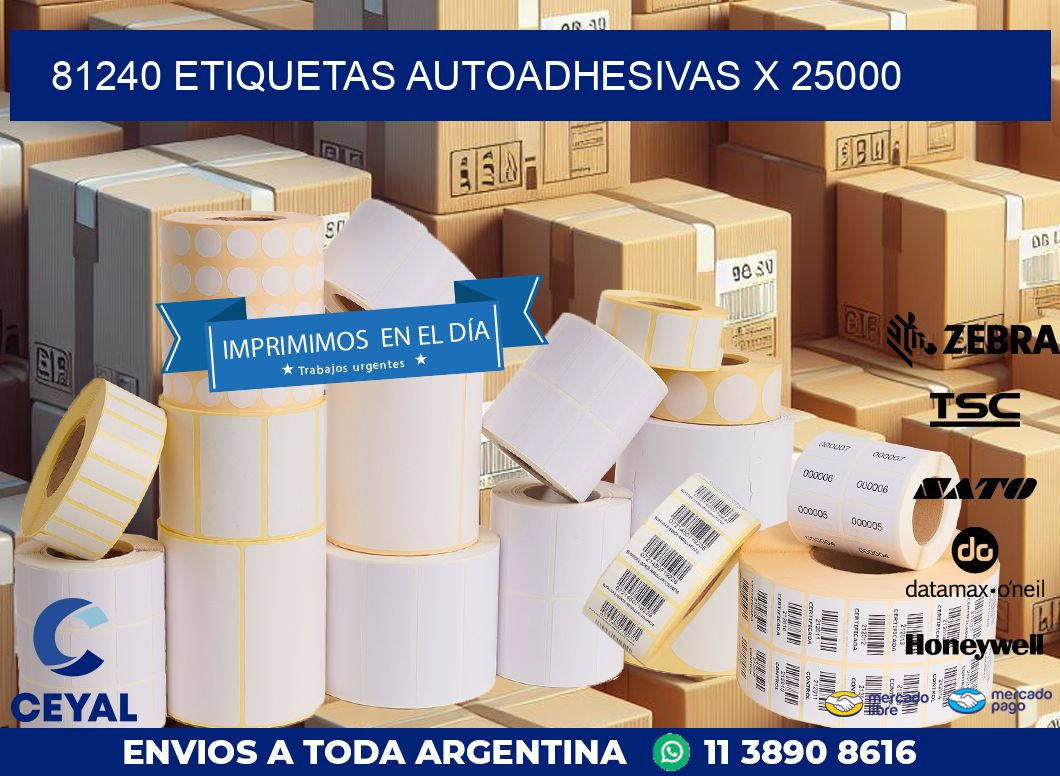 81240 ETIQUETAS AUTOADHESIVAS X 25000