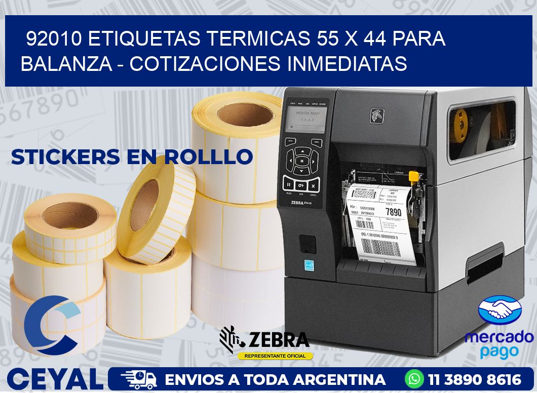 92010 ETIQUETAS TERMICAS 55 X 44 PARA BALANZA - COTIZACIONES INMEDIATAS
