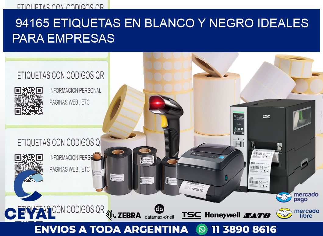 94165 ETIQUETAS EN BLANCO Y NEGRO IDEALES PARA EMPRESAS