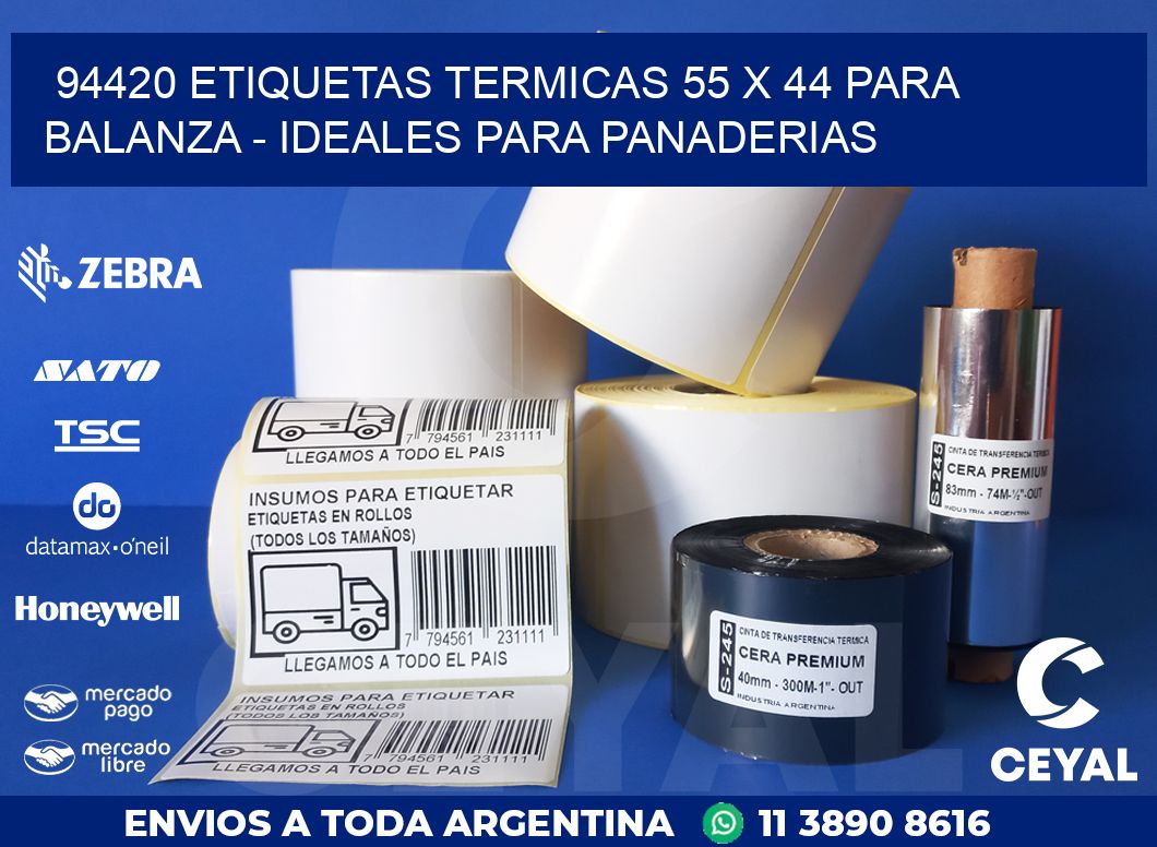94420 ETIQUETAS TERMICAS 55 X 44 PARA BALANZA – IDEALES PARA PANADERIAS