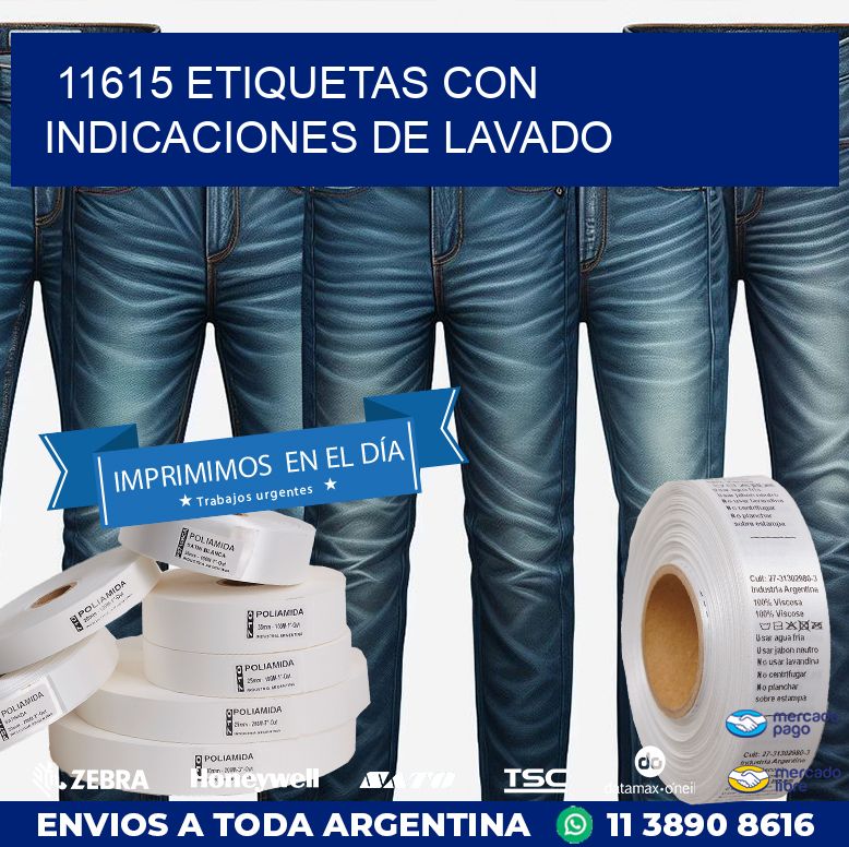 11615 ETIQUETAS CON INDICACIONES DE LAVADO