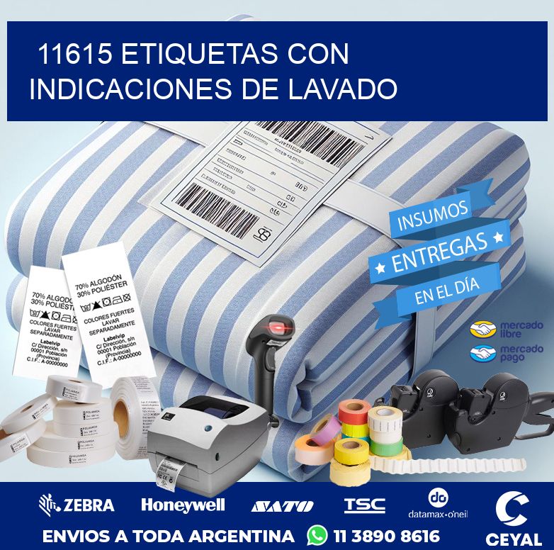 11615 ETIQUETAS CON INDICACIONES DE LAVADO