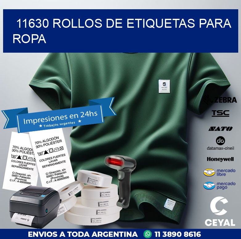11630 ROLLOS DE ETIQUETAS PARA ROPA