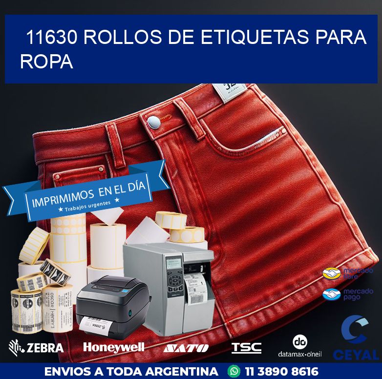 11630 ROLLOS DE ETIQUETAS PARA ROPA