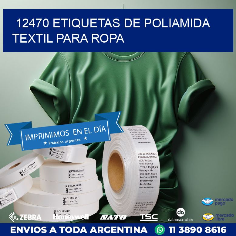 12470 ETIQUETAS DE POLIAMIDA TEXTIL PARA ROPA