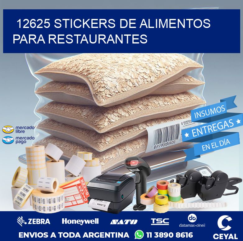 12625 STICKERS DE ALIMENTOS PARA RESTAURANTES