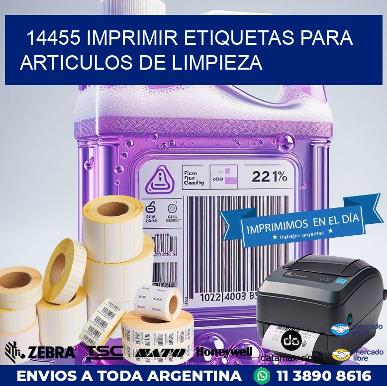14455 IMPRIMIR ETIQUETAS PARA ARTICULOS DE LIMPIEZA