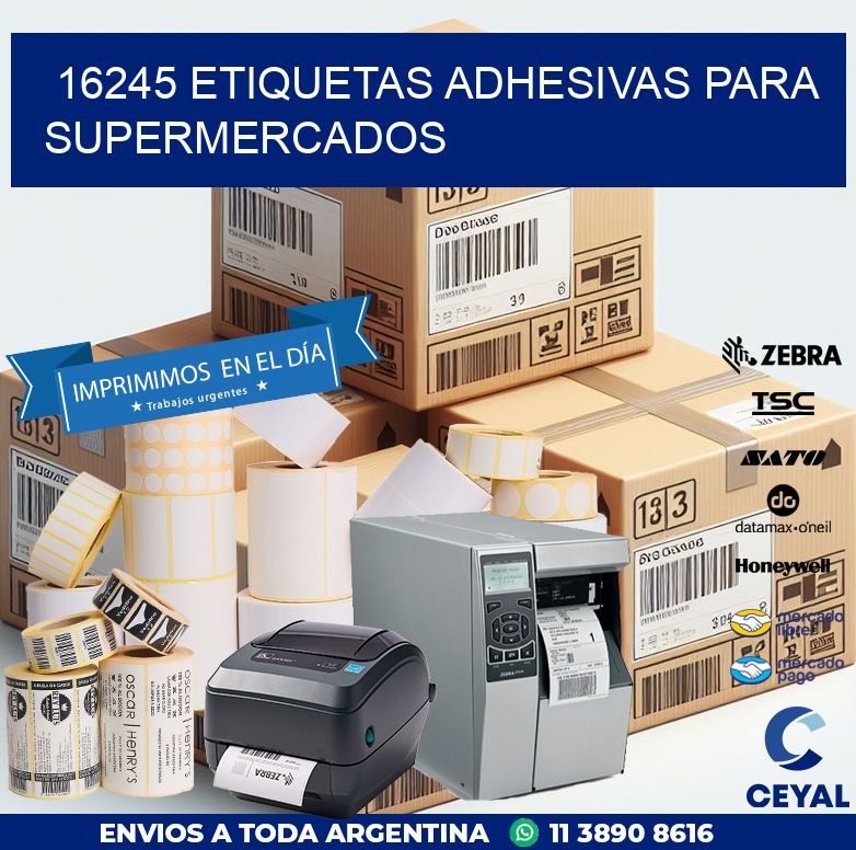 16245 ETIQUETAS ADHESIVAS PARA SUPERMERCADOS