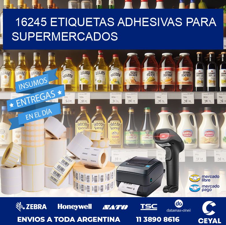 16245 ETIQUETAS ADHESIVAS PARA SUPERMERCADOS