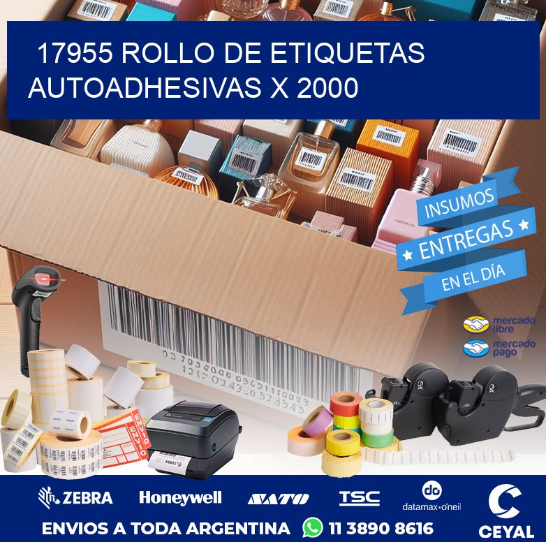 17955 ROLLO DE ETIQUETAS AUTOADHESIVAS X 2000