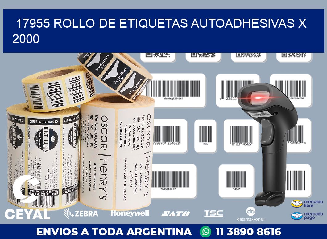 17955 ROLLO DE ETIQUETAS AUTOADHESIVAS X 2000