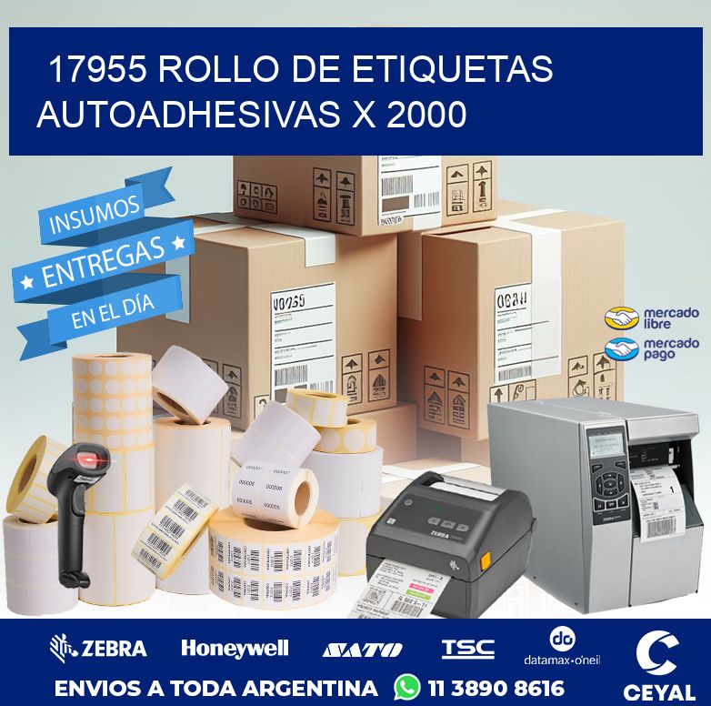 17955 ROLLO DE ETIQUETAS AUTOADHESIVAS X 2000