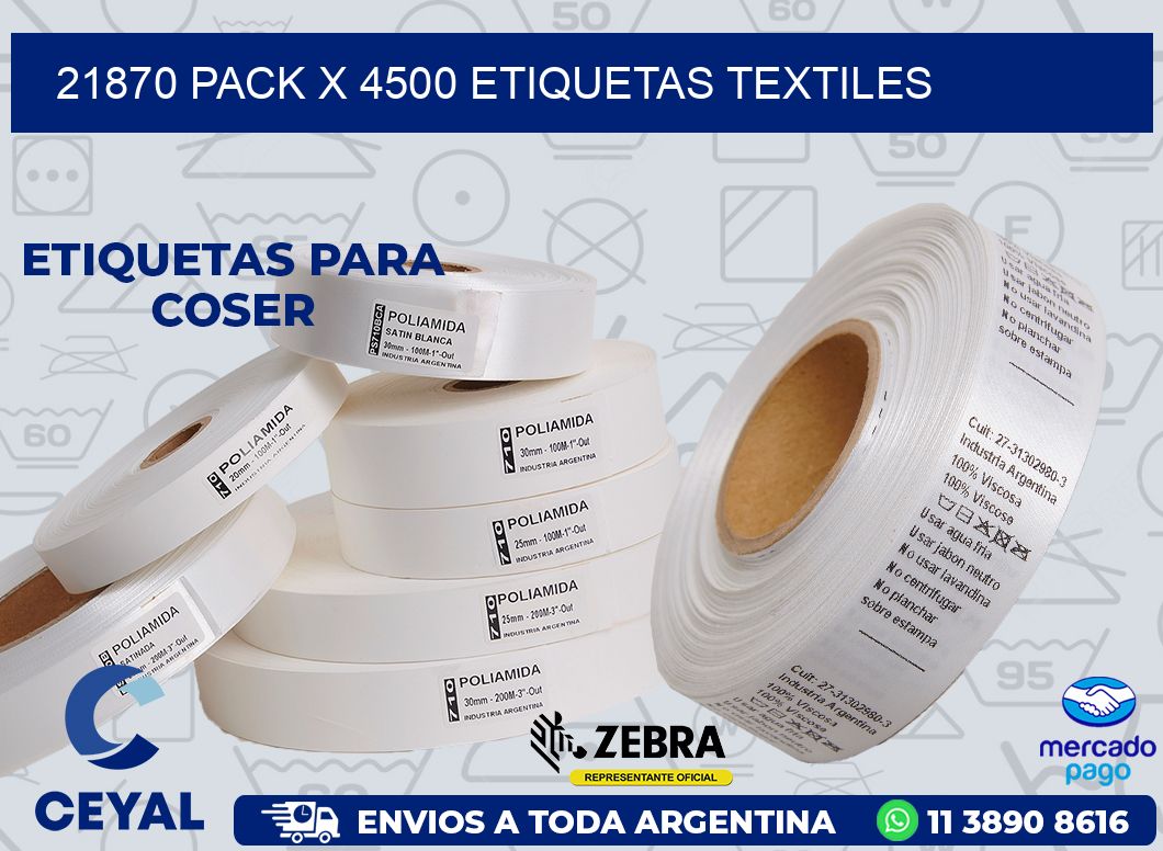 21870 PACK X 4500 ETIQUETAS TEXTILES