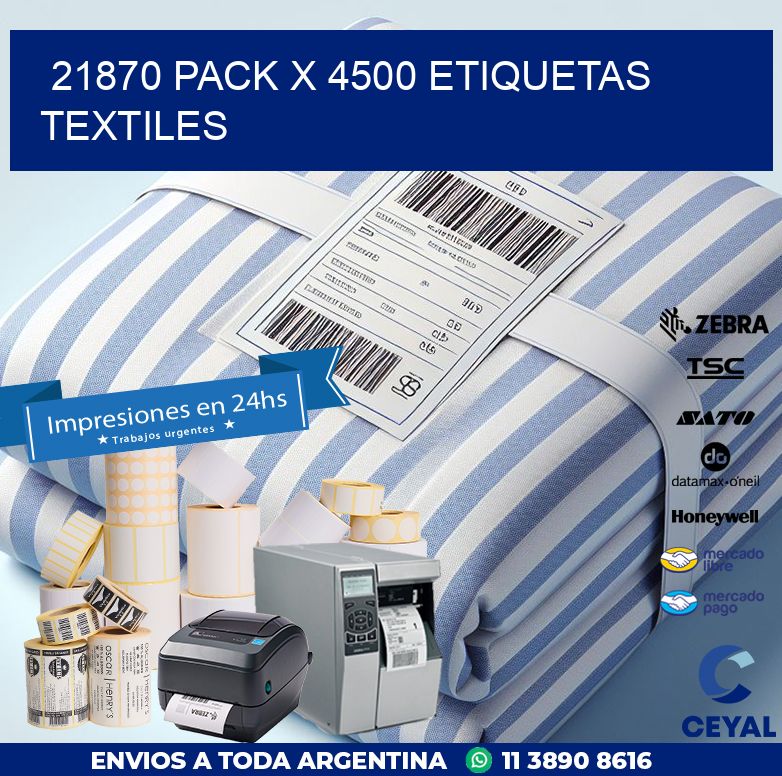 21870 PACK X 4500 ETIQUETAS TEXTILES