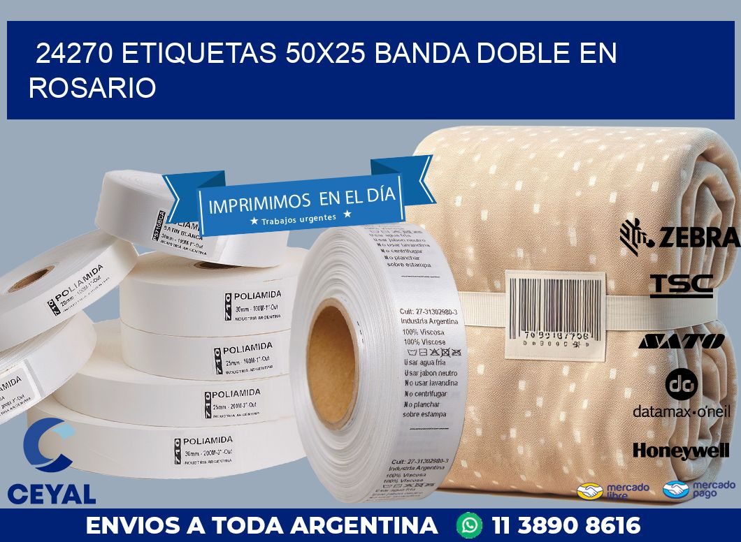 24270 ETIQUETAS 50X25 BANDA DOBLE EN ROSARIO