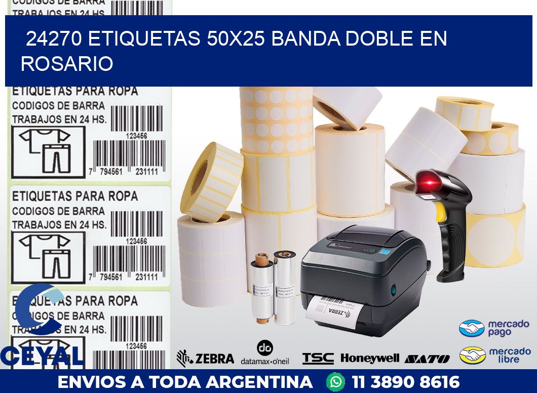 24270 ETIQUETAS 50X25 BANDA DOBLE EN ROSARIO