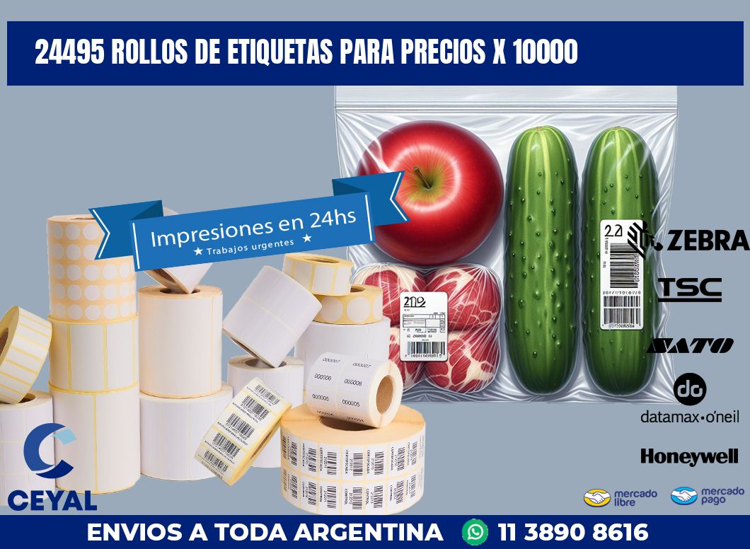 24495 ROLLOS DE ETIQUETAS PARA PRECIOS X 10000