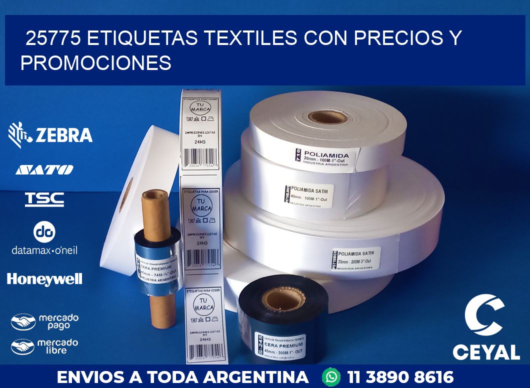 25775 ETIQUETAS TEXTILES CON PRECIOS Y PROMOCIONES
