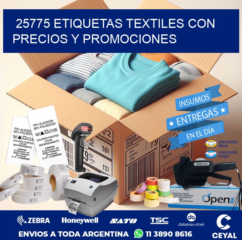 25775 ETIQUETAS TEXTILES CON PRECIOS Y PROMOCIONES