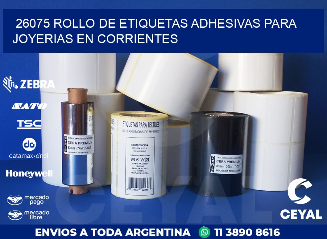 26075 ROLLO DE ETIQUETAS ADHESIVAS PARA JOYERIAS EN CORRIENTES