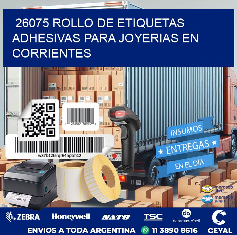 26075 ROLLO DE ETIQUETAS ADHESIVAS PARA JOYERIAS EN CORRIENTES