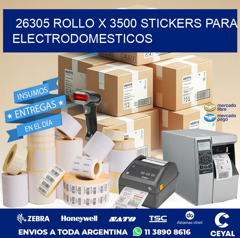26305 ROLLO X 3500 STICKERS PARA ELECTRODOMESTICOS