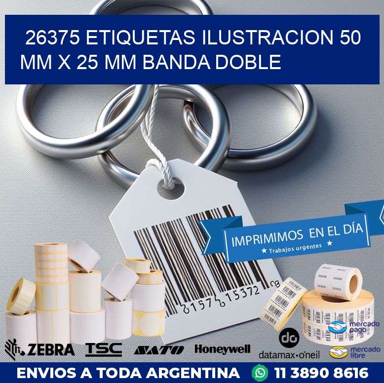26375 ETIQUETAS ILUSTRACION 50 MM X 25 MM BANDA DOBLE