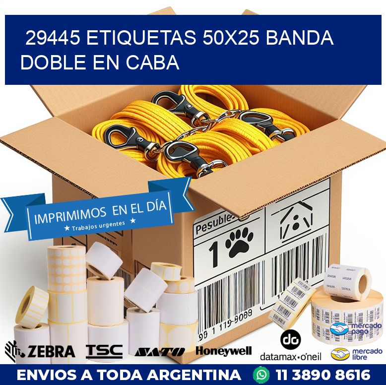 29445 ETIQUETAS 50X25 BANDA DOBLE EN CABA