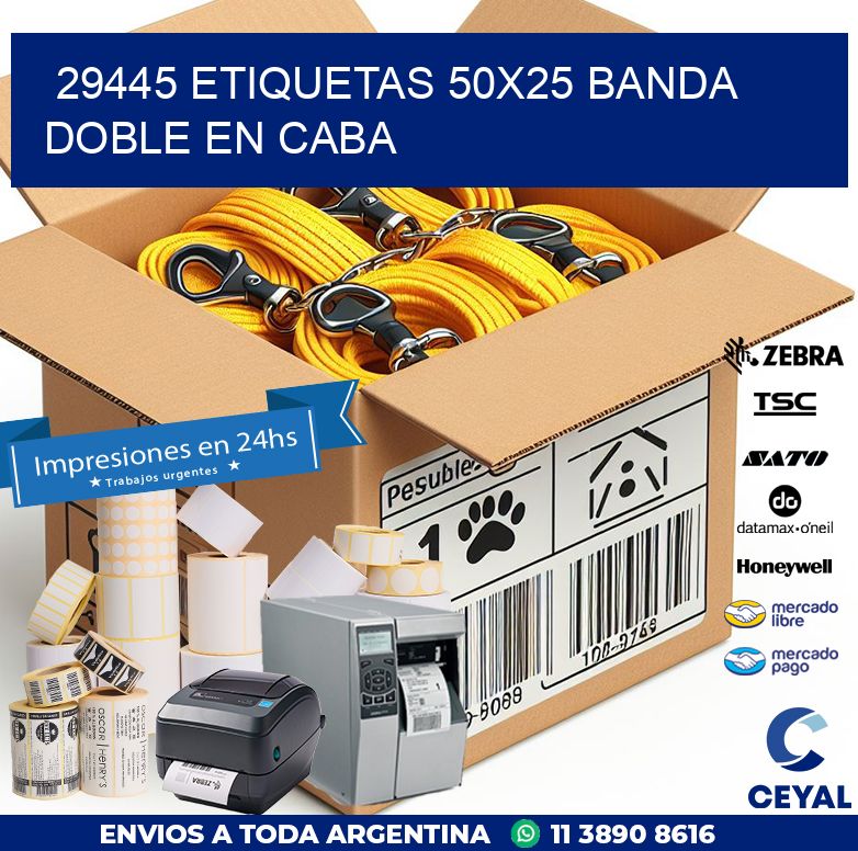 29445 ETIQUETAS 50X25 BANDA DOBLE EN CABA