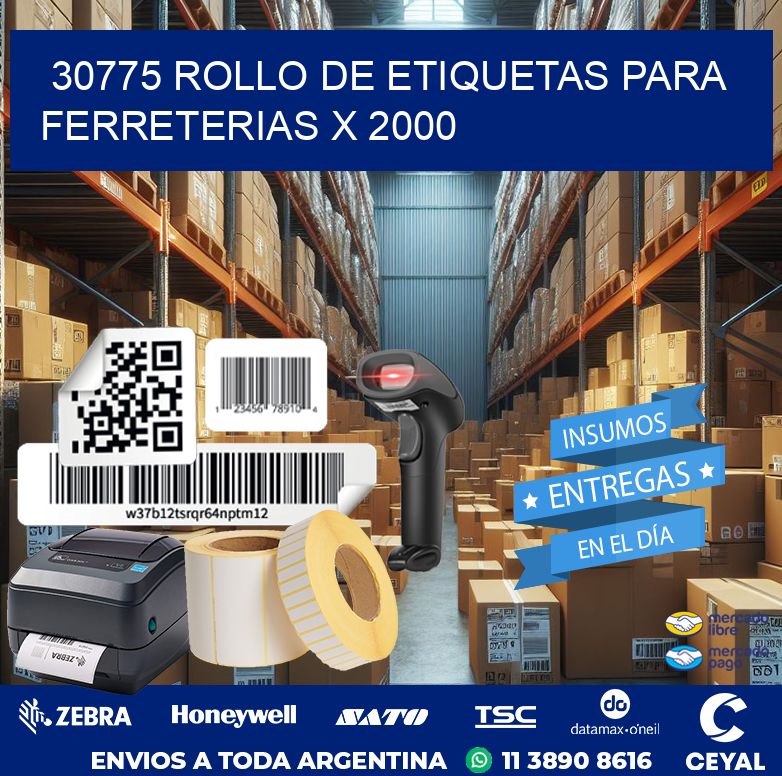 30775 ROLLO DE ETIQUETAS PARA FERRETERIAS X 2000