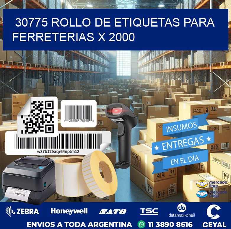 30775 ROLLO DE ETIQUETAS PARA FERRETERIAS X 2000
