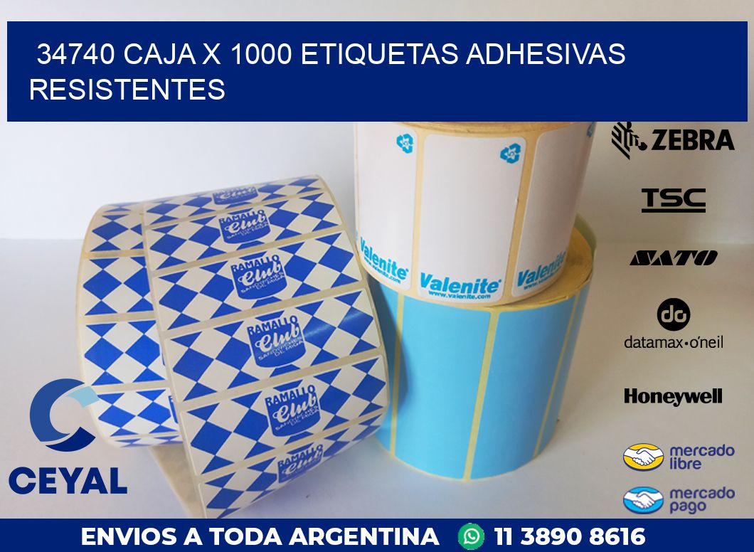 34740 CAJA X 1000 ETIQUETAS ADHESIVAS RESISTENTES